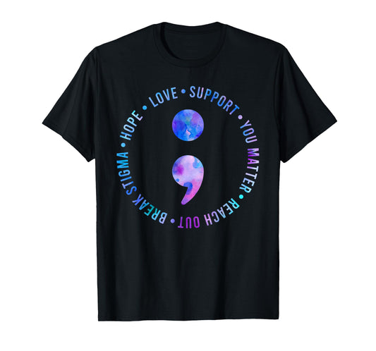 Suicide Prevention Awareness Teal & Purple Ribbon You Matter T-Shirt