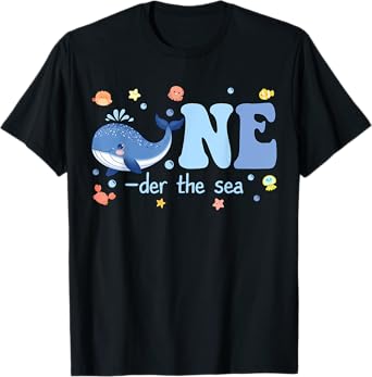 One-der The Sea Ocean Animals Birthday Girl Boy Kid Toddler T-Shirt