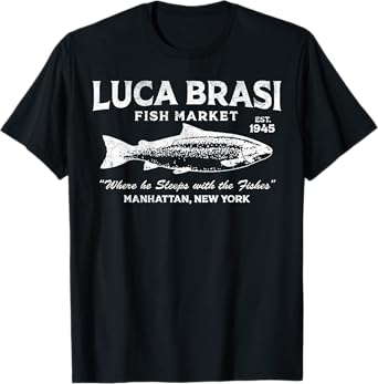 Vintage Luca Brasi Fish Market Retro Fishing T-Shirt