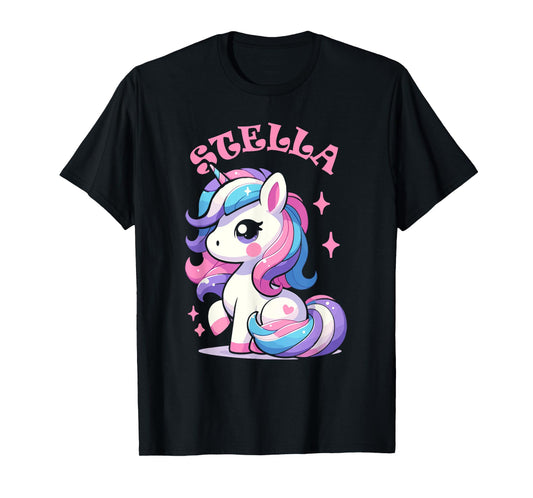 Stella Cute Unicorn Design for Girls Name Stella T-Shirt