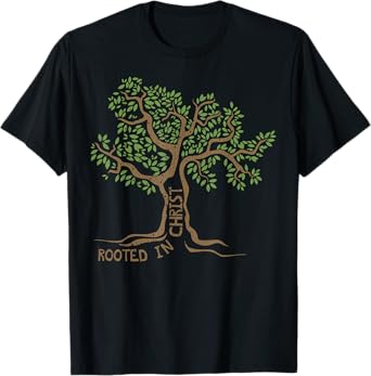 Rooted in Christ Jesus Tree Christian Faith Gift Idea T-Shirt