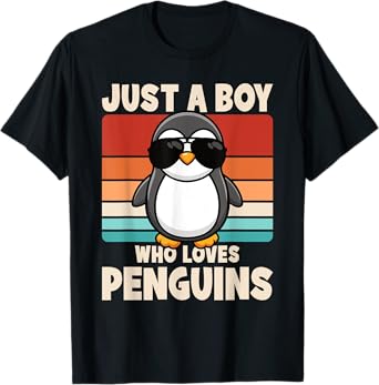 Just A Boy Who Loves Penguins Funny Penguin Boys Kids T-Shirt