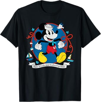 Disney Cruise Sailor Mickey Mouse Fair Winds Vacation at Sea T-Shirt
