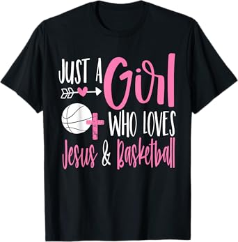 Just a Girl Who Loves Jesus and Basketball Christian Women T-Shirt