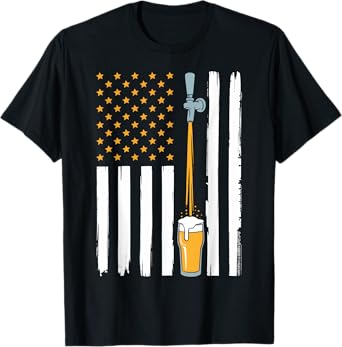 Craft Beer American Flag USA 4th July Brewery Men Women T-Shirt