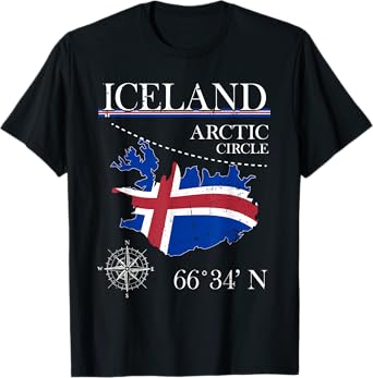 Iceland - Polar Circle - Polar Island Icelandic Flag T-Shirt