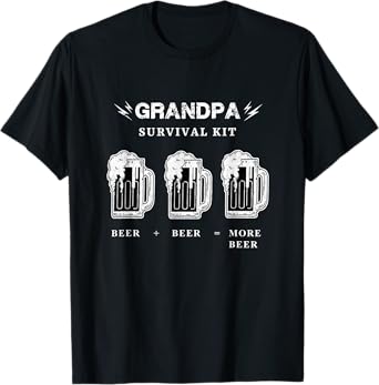 Funny Grandpa Beer Shirt, Fathers Day Survival Kit Beer T-Shirt