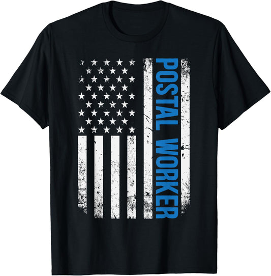 American Postal Worker USA Flag Mailman Mail 4th of July T-Shirt
