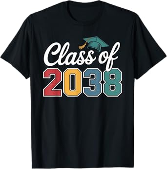 Class of 2038 Grow with Me Funny Kindergarten to Graduation T-Shirt