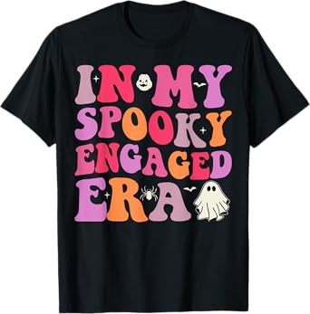 In My Spooky Engaged Era Halloween Bride Girl Bachelorette T-Shirt