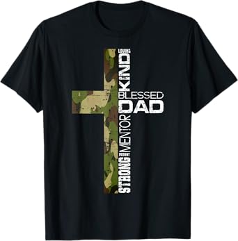Blessed Dad Cross Christians Tee Father's Day Christian Dad T-Shirt
