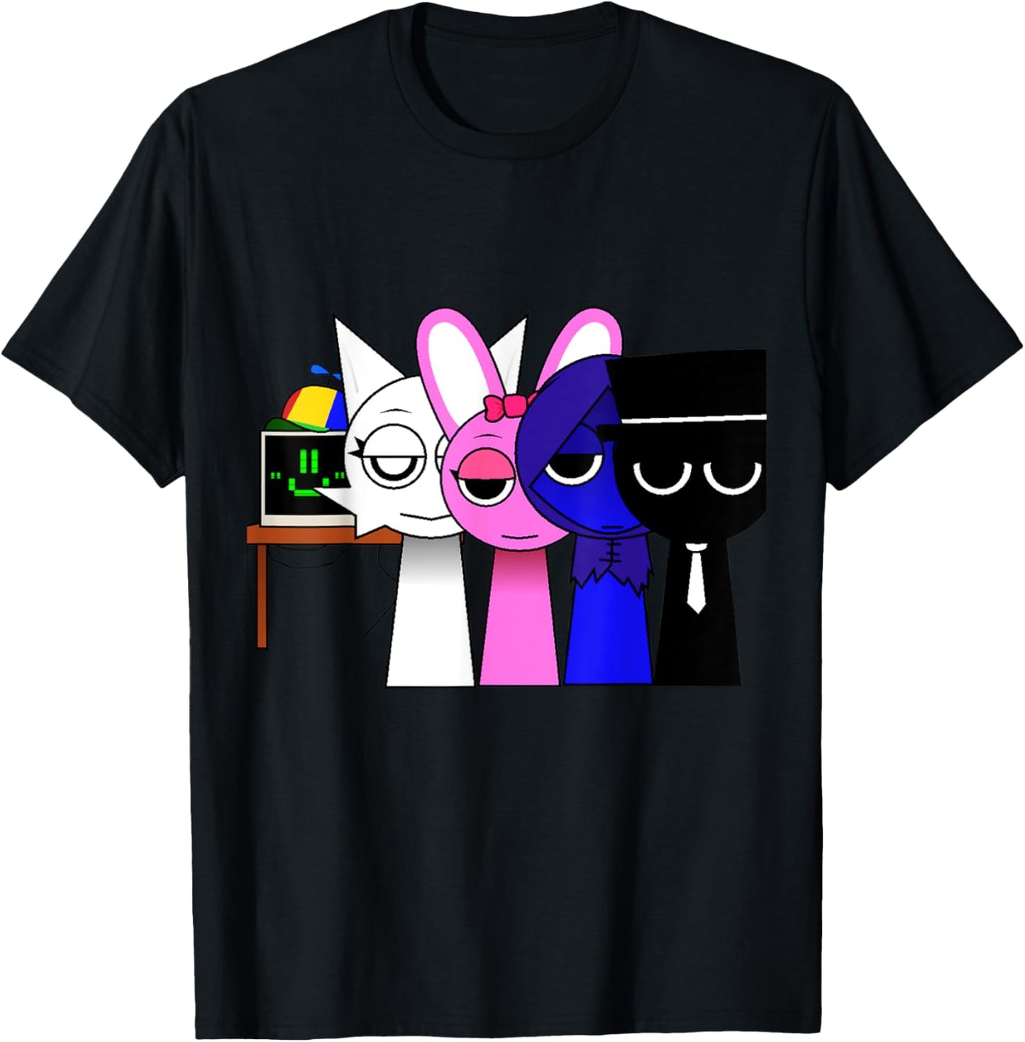 Sprunky Vocals Retake | Computer Wenda Pinki Jevin Black T-Shirt