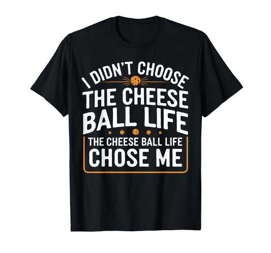 Cheese Balls Gifts & Tees Funny Cheese Ball Unisex-Adults T-Shirt Black Small Short Sleeve Classic Fit Polyester 100% Casual Modern Crew Neck Letter Print Fun Novelty-T-Shirts
