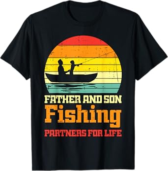 Father Son Fishing Partner For Life Match Dad Boys Men Kids T-Shirt