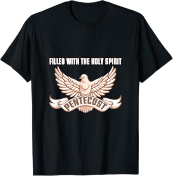 Pentecost Doves Tongues of Fire Flame Holy Spirit Catholic T-Shirt