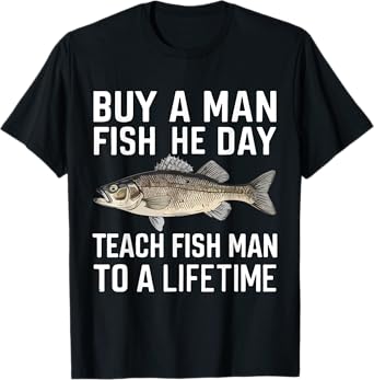 Buy A Man Eat Fish He Day Teach Man To A Lifetime fishing T-Shirt