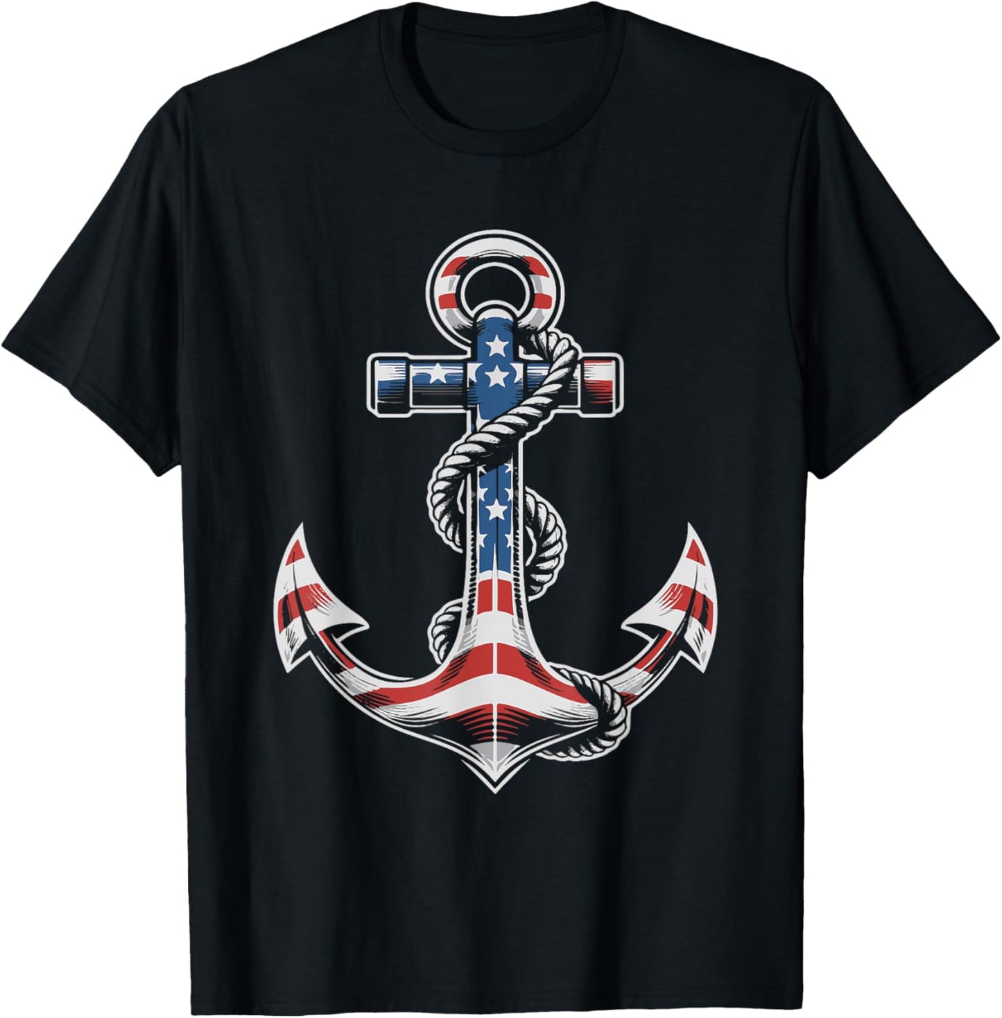 Anchor American Flag 4th of July Patriotic T-Shirt