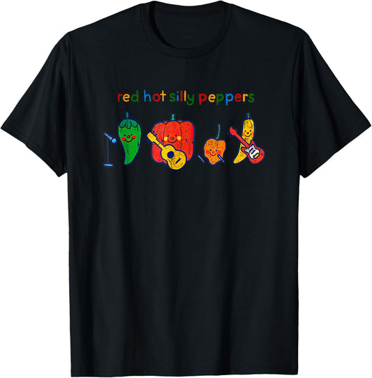 Vintage Red Hot Silly Peppers Funny Meme Parody Music T-Shirt