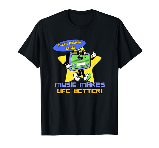 Music Makes Life Better Retro T-Shirt