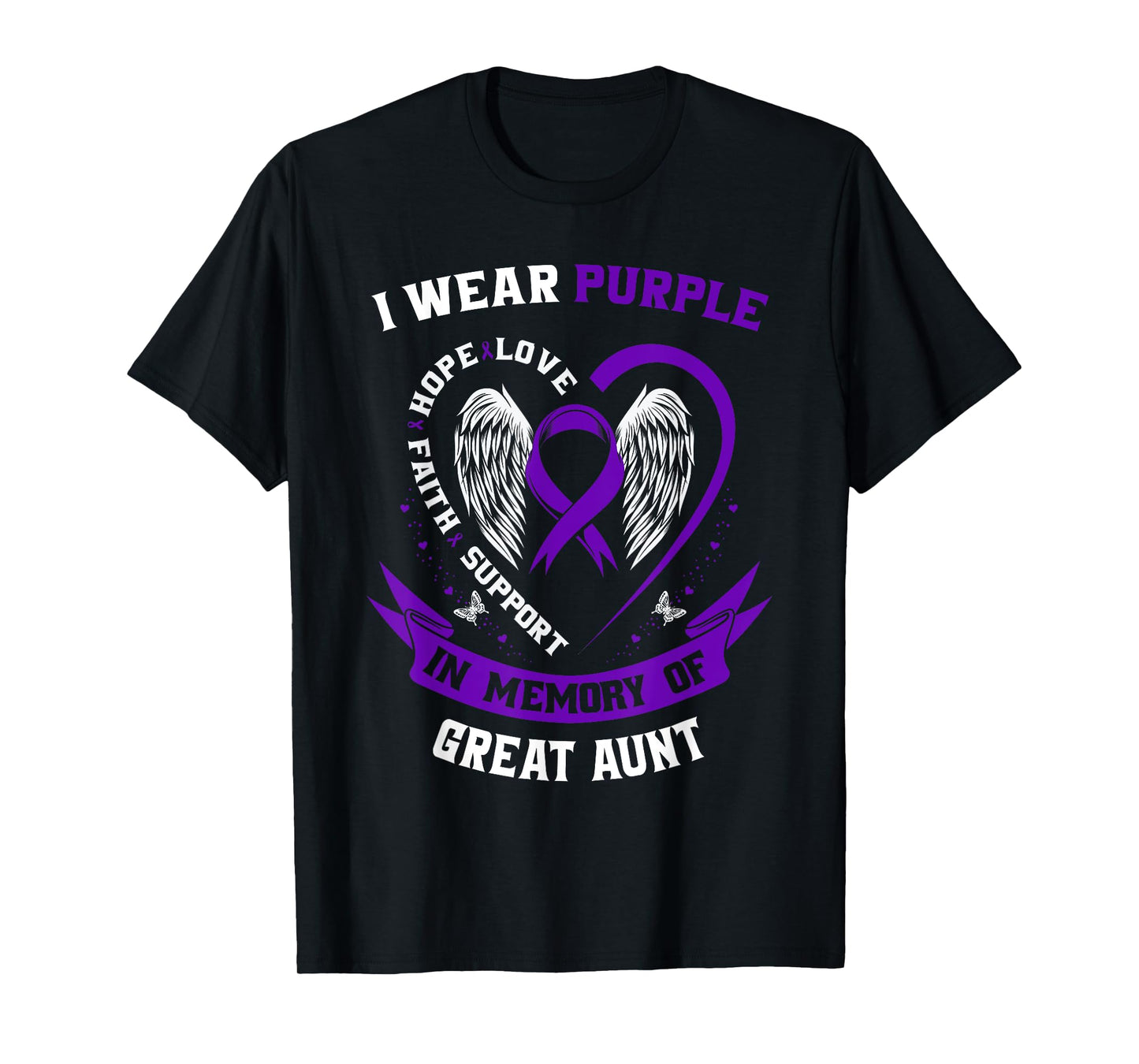 Alzheimers Awareness Products Purple Ribbon Great Aunt Gifts T-Shirt