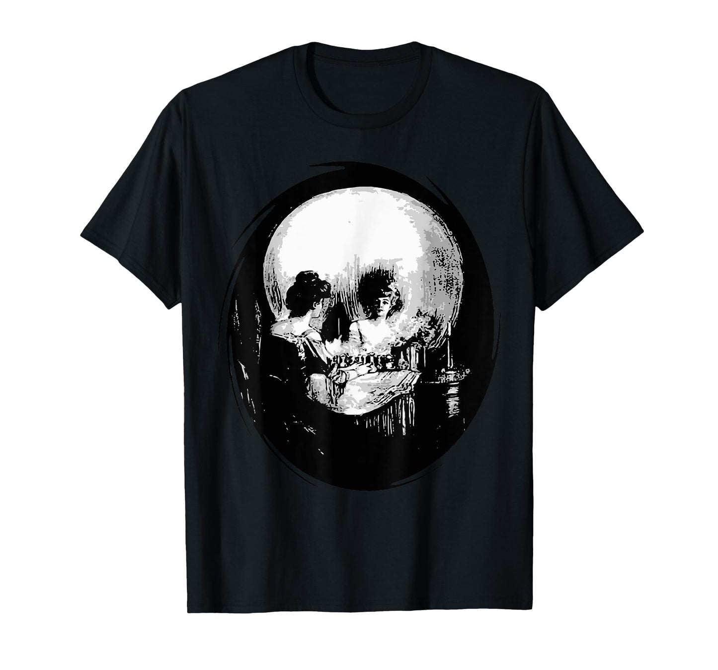 All Is Vanity Cranium Reflection In Mirror Cut Out T-Shirt