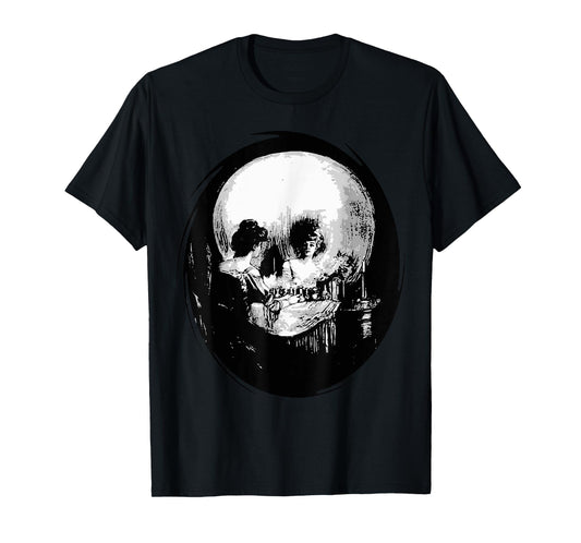 All Is Vanity Cranium Reflection In Mirror Cut Out T-Shirt