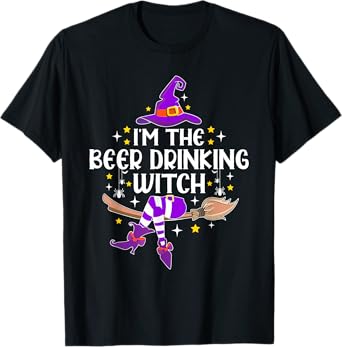 I'm The Beer Drinking Witch Halloween Matching Group Costume T-Shirt