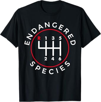 Endangered Species Manual Gearbox Stick Shift 6 Speed T-Shirt