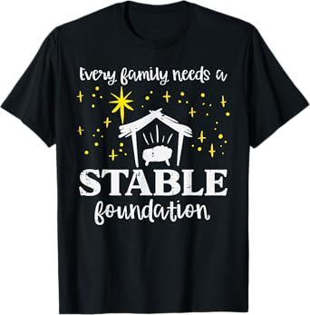 Family Stable Foundation Christian Jesus Christmas Xmas T-Shirt