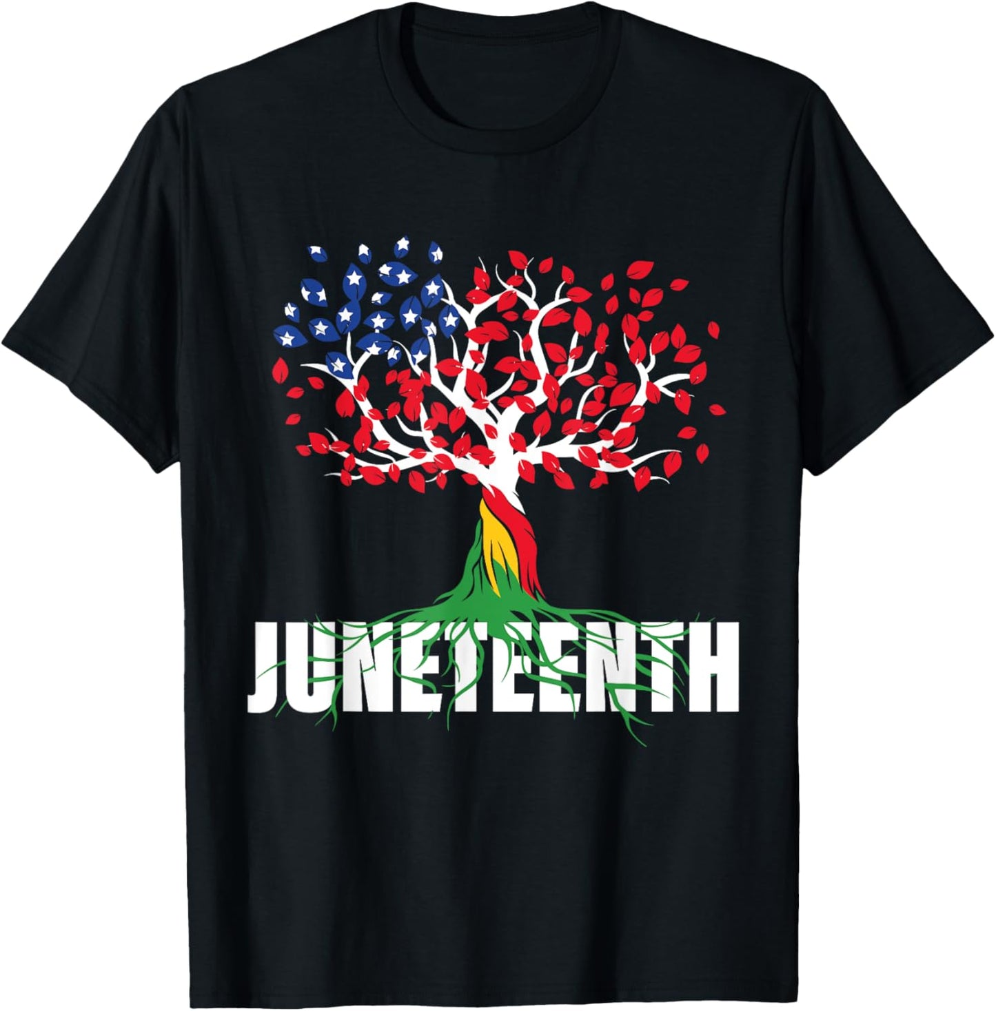 American Grown African Root Tree Juneteenth Black Freedom T-Shirt