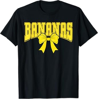 Retro Banana Coquette Bow Yellow Bananas T-Shirt