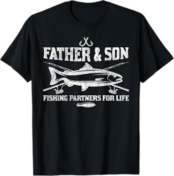 Vintage Partner For Life Father Son Dad Kid Matching Fishing T-Shirt