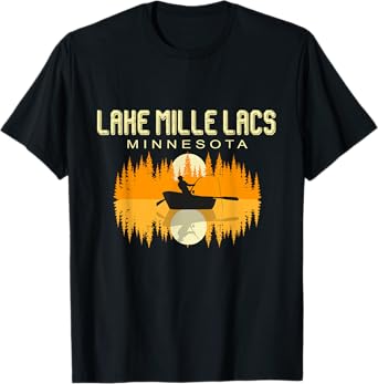Lake Mille Lacs Minnesota - USA Fishing 80s Retro Gift T-Shirt