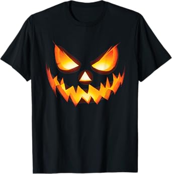 Jack O Lantern Scary Carved Pumpkin Face Halloween Costume T-Shirt