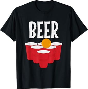 Funny Beer Pong drinking Halloween Carnival Partner Costume T-Shirt