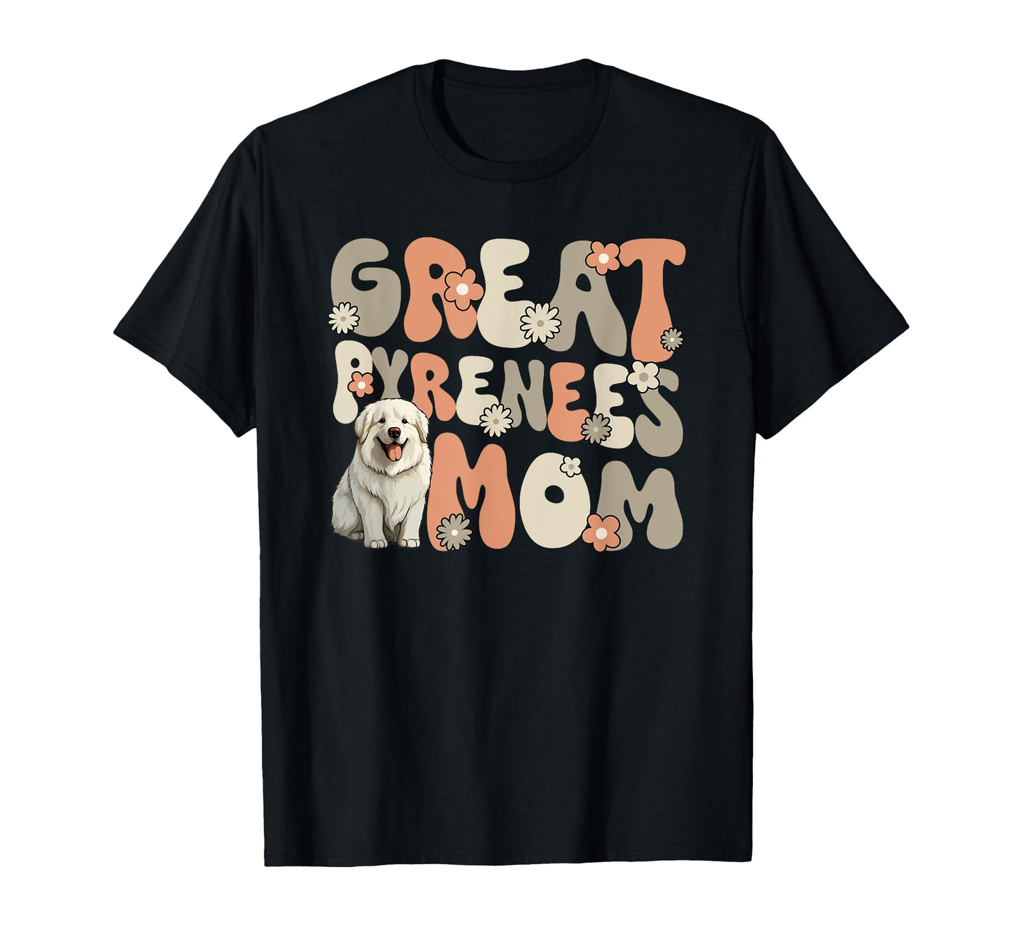 Great Pyrenees Dog Groovy World's Best Great Pyrenees Mom T-Shirt for Men Women Girls Kids