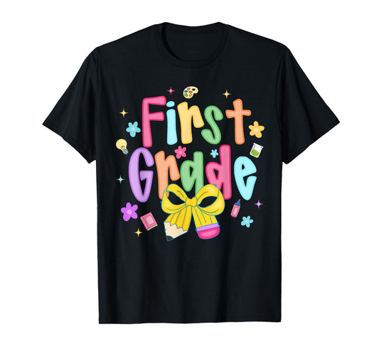 First Grade 1st Back to School Preschool Teacher Girl Kids T-Shirt