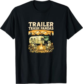 Trailer Trash Pandas Vintage Camper Trailer RV T-Shirt