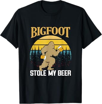Bigfoot Stole My Beer Funny Beer Drinking Quote T-Shirt