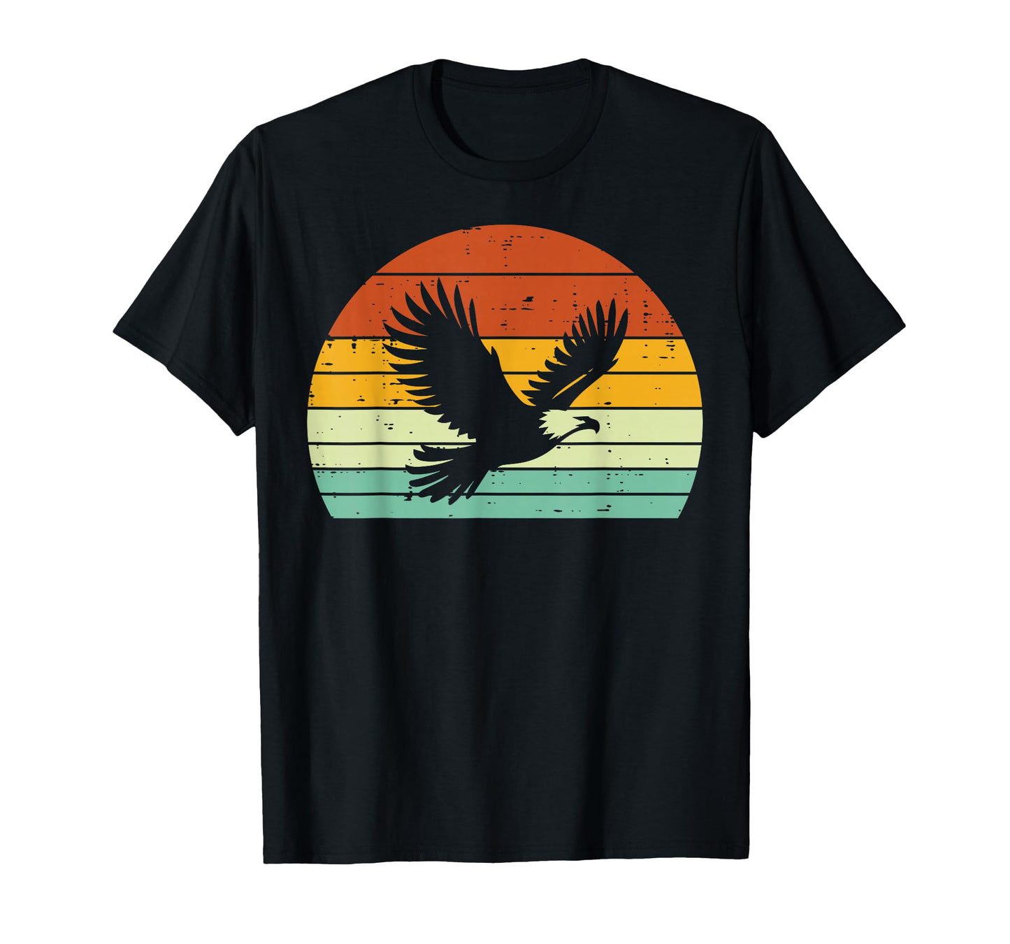 Bald Eagle Sunset Retro Wildlife Bird Men Women Kids T-Shirt