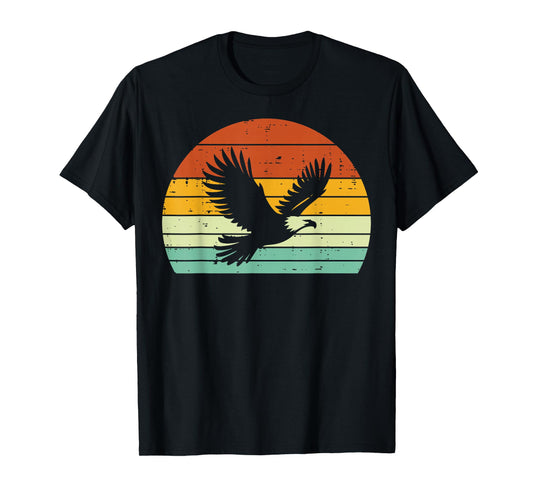 Bald Eagle Sunset Retro Wildlife Bird Men Women Kids T-Shirt