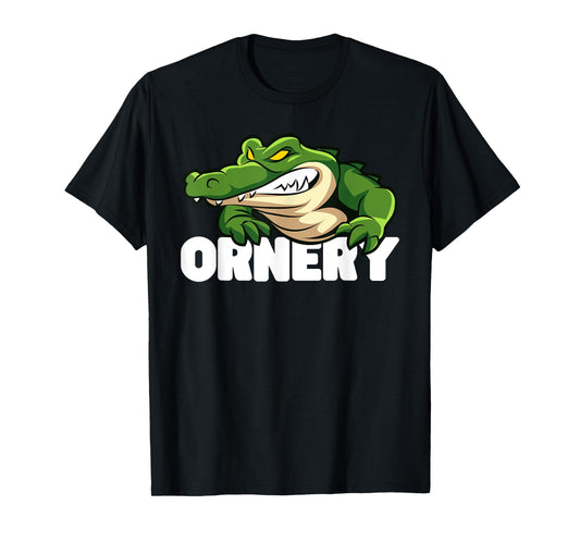 Ornery Alligators Funny Grumpy Gator Mascot T-Shirt