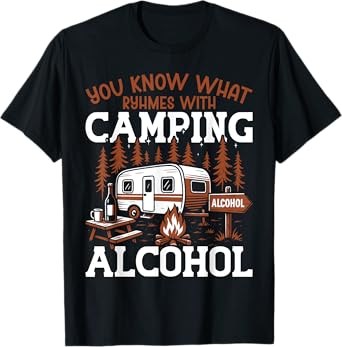 Motorhome Camping Retro Beer You Know What Rhymes with T-Shirt