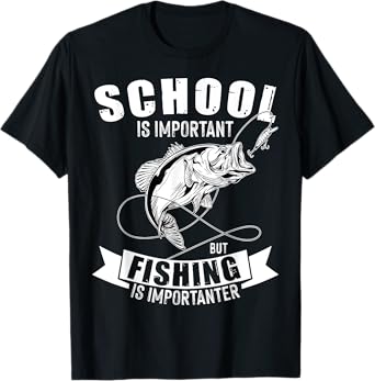 School Is Important But Fishing Is Importanter Vintage T-Shirt
