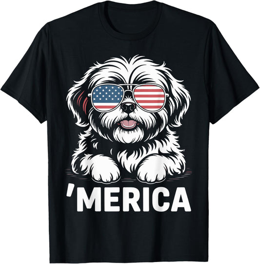 Shih Tzu 4th Of July ‘merica Patriotic T-shirt