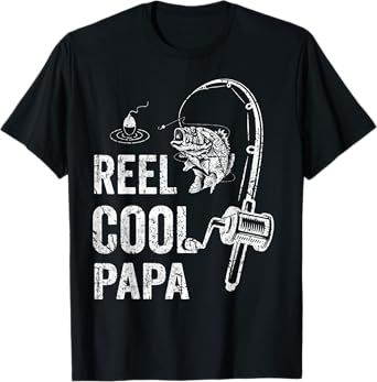 Mens Funny Reel Cool Papa T-Shirt Fishing Father's Day T-Shirt