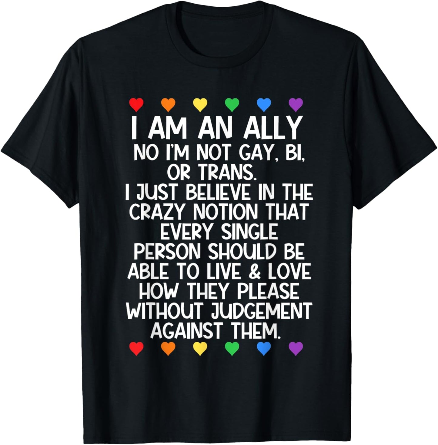 LGBTQ Retro I Am An Ally I'm Not Gay Bisexual Or Trans T-Shirt