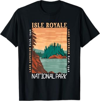Isle Royale National Park Lake Superior Distressed Vintage T-Shirt