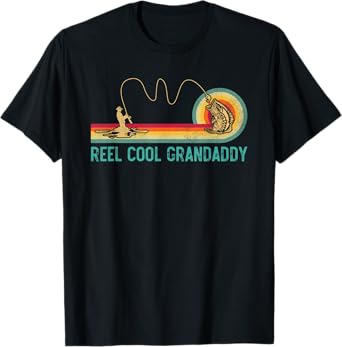Reel Cool Grandaddy Vintage Retro Fishing Funny Fisherman T-Shirt
