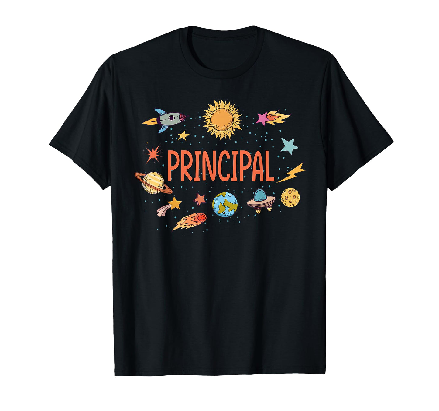 Principal Rocket Blast Off Outer Space Teacher Men Women Kids T-Shirt